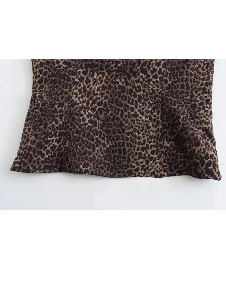 Girlary Summer Sexy Lace Leopard Printed Camisole Tops for Women Fashion Spaghetti Strap Undershirts Female Slim Fit Cropped Top