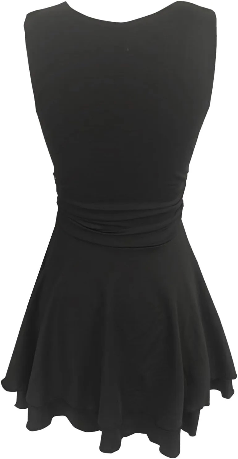 Going Out Dresses for Women Square Neck Ruffle Hem Mini Dress Ruched Waist Short Party Dresses Beach Vacation Outfits