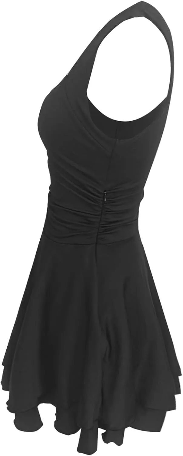 Going Out Dresses for Women Square Neck Ruffle Hem Mini Dress Ruched Waist Short Party Dresses Beach Vacation Outfits