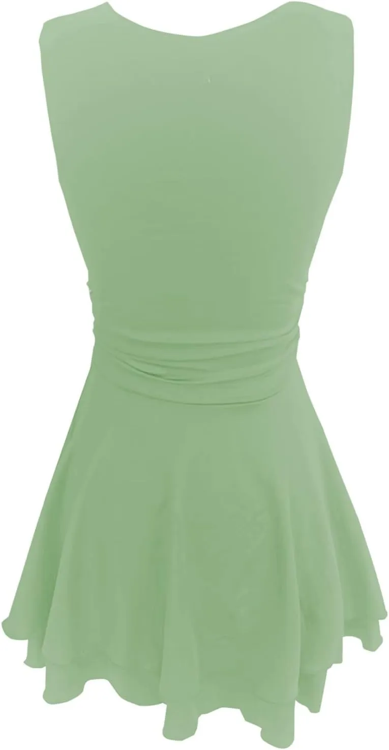 Going Out Dresses for Women Square Neck Ruffle Hem Mini Dress Ruched Waist Short Party Dresses Beach Vacation Outfits