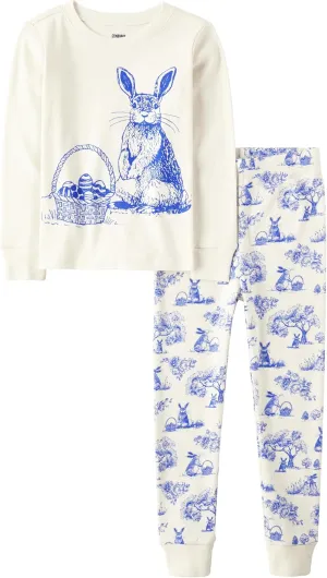 Gymboree Unisex Kid's and Toddler Easter Gymmie Short Sleeve Top and Pant Cotton 2-Piece Pajama Sets