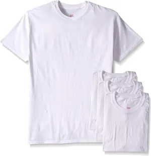 Hanes Men's 5Pack Crew Neck Tagless White Undershirts Crewneck T-Shirts, XL