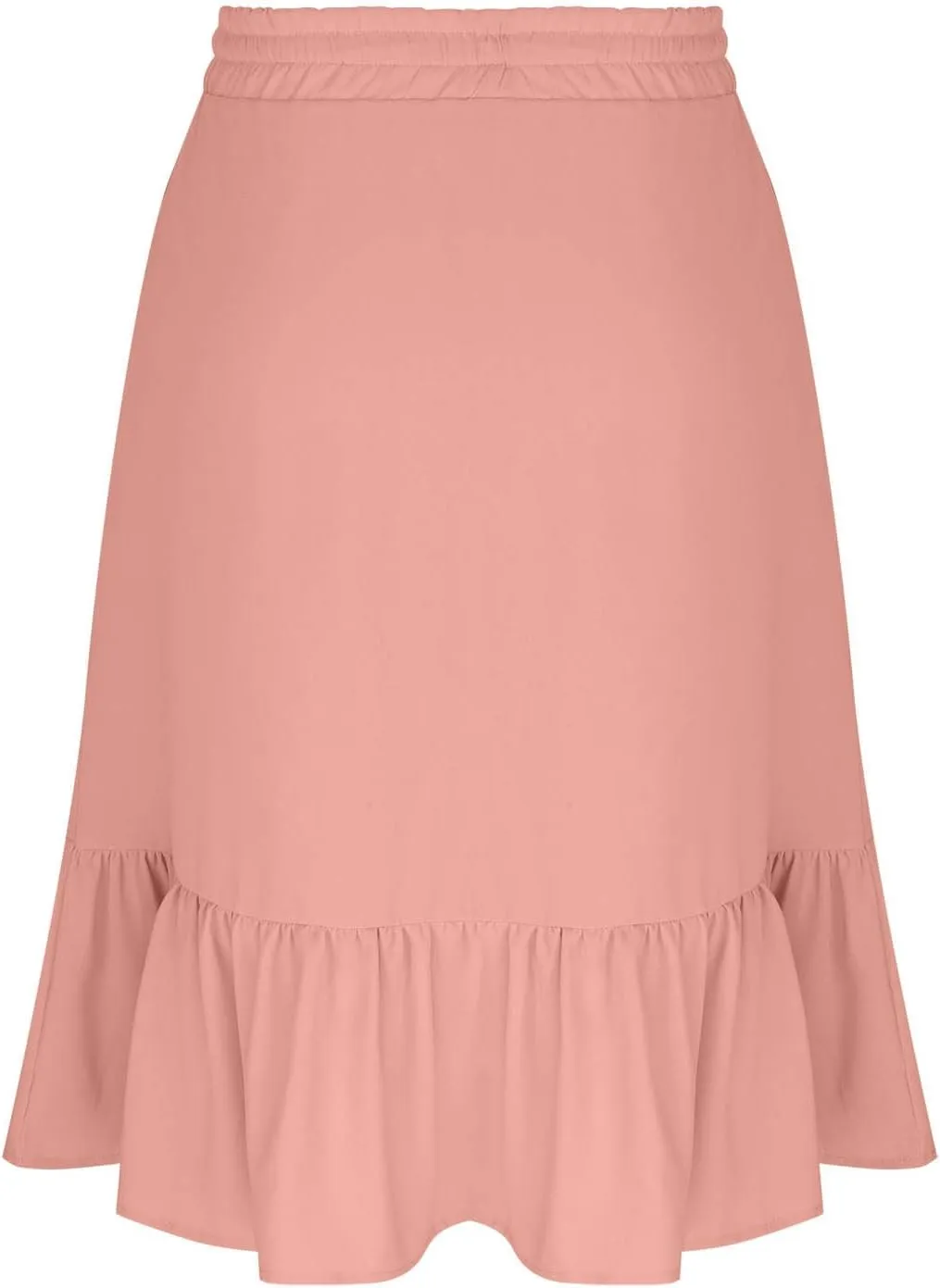 HGps8w Women's 2025 Summer Linen Midi Skirt, Trendy Casual Drawstring A-Line Elastic Waist Beach Dress Skirts with Pockets
