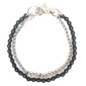 Hot Leathers CWA1039 Double Bike Link 18 Black and Silver Wallet Chain
