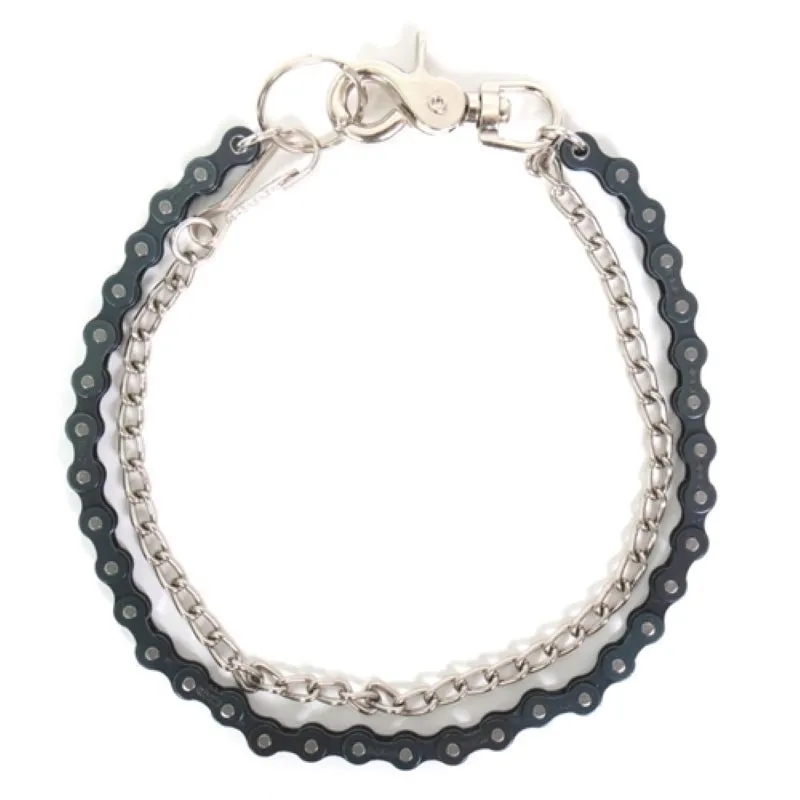 Hot Leathers CWA1039 Double Bike Link 18 Black and Silver Wallet Chain