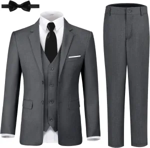 JPF Boy's Formal Suit Set Slim Fit Kids Tuxedo Suits for Wedding Teen Toddler Boy Dress Suit Outfit