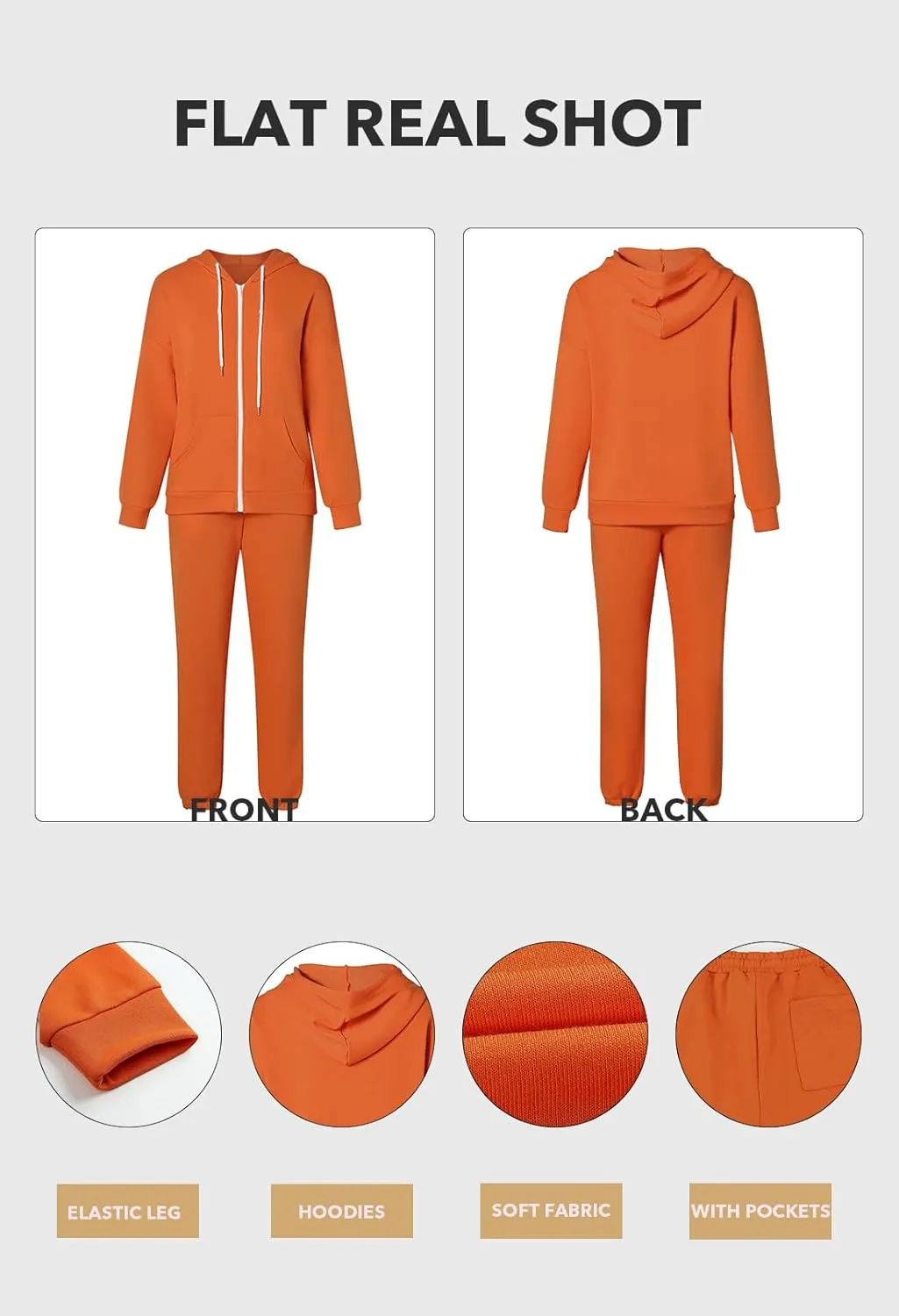Kisscynest Track Suits for Women Set Casual 2 Piece Outfits Sweatsuits Zipper Hoodie Drawstring Pant Jogger Sets