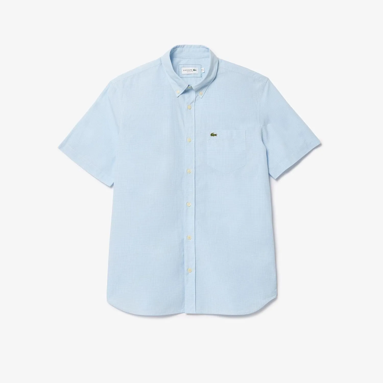 Lacoste Men's Short Sleeved Regular Fit Gingham Print Shirt