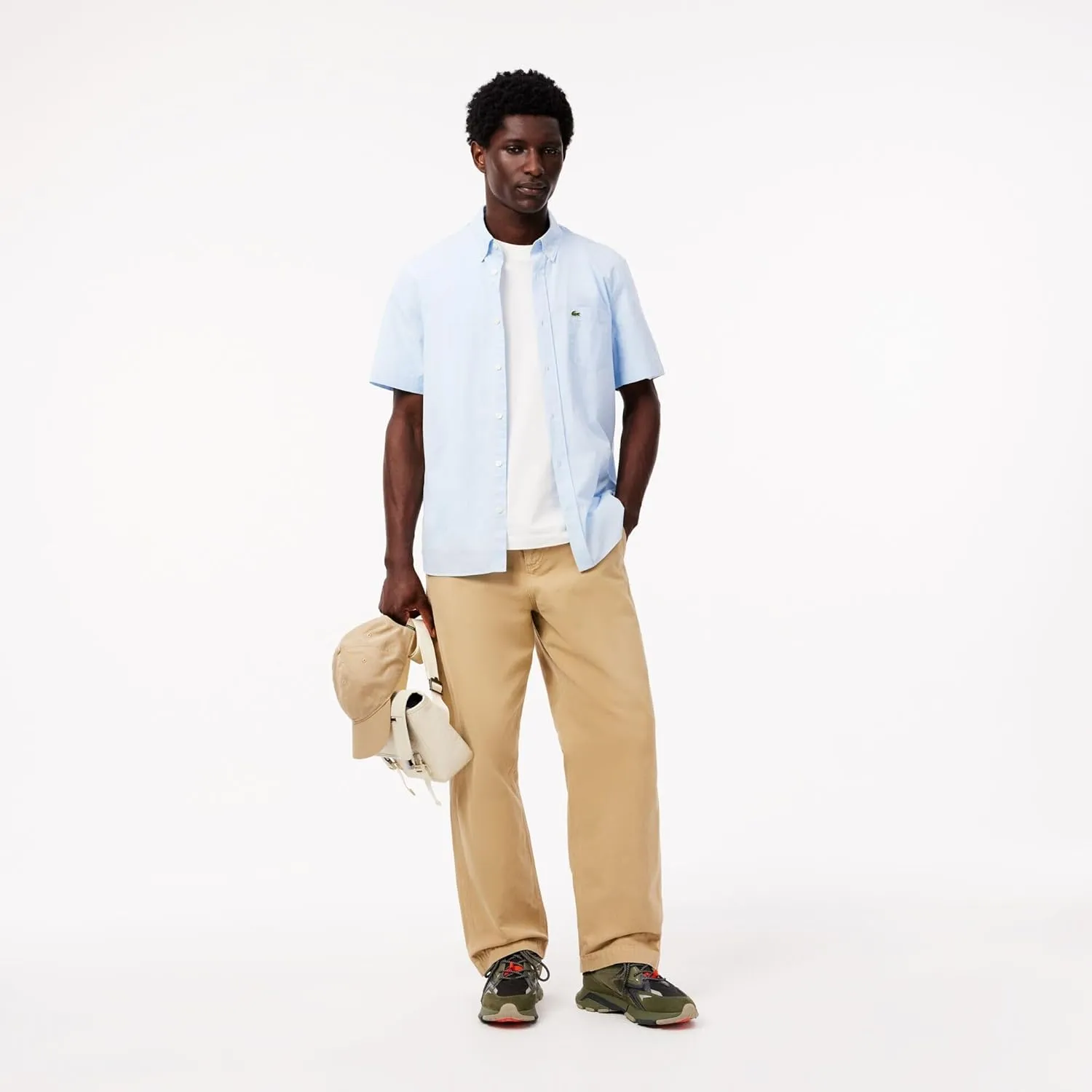 Lacoste Men's Short Sleeved Regular Fit Gingham Print Shirt