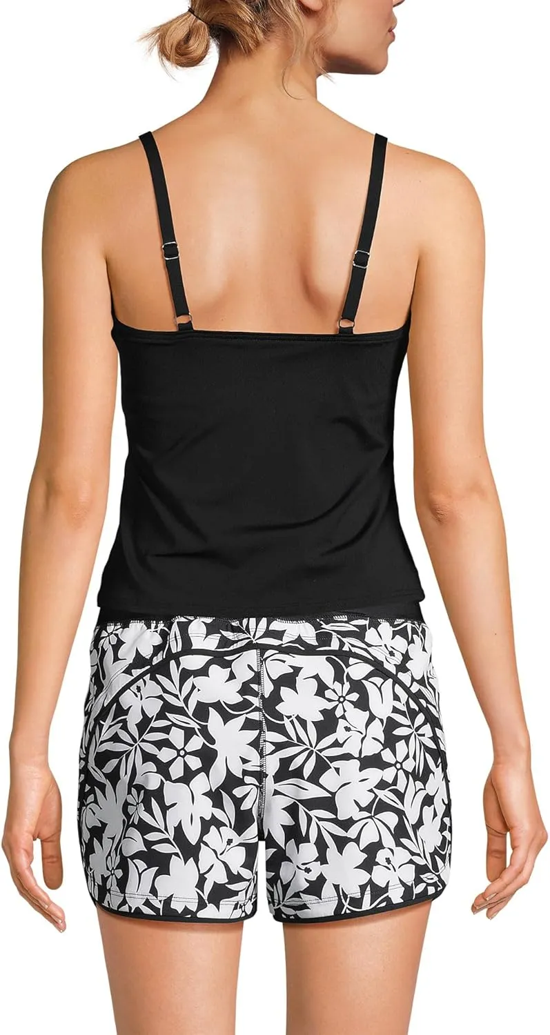 Lands' End Women's Chlorine Resistant Square Neck Tankini Swimsuit Top