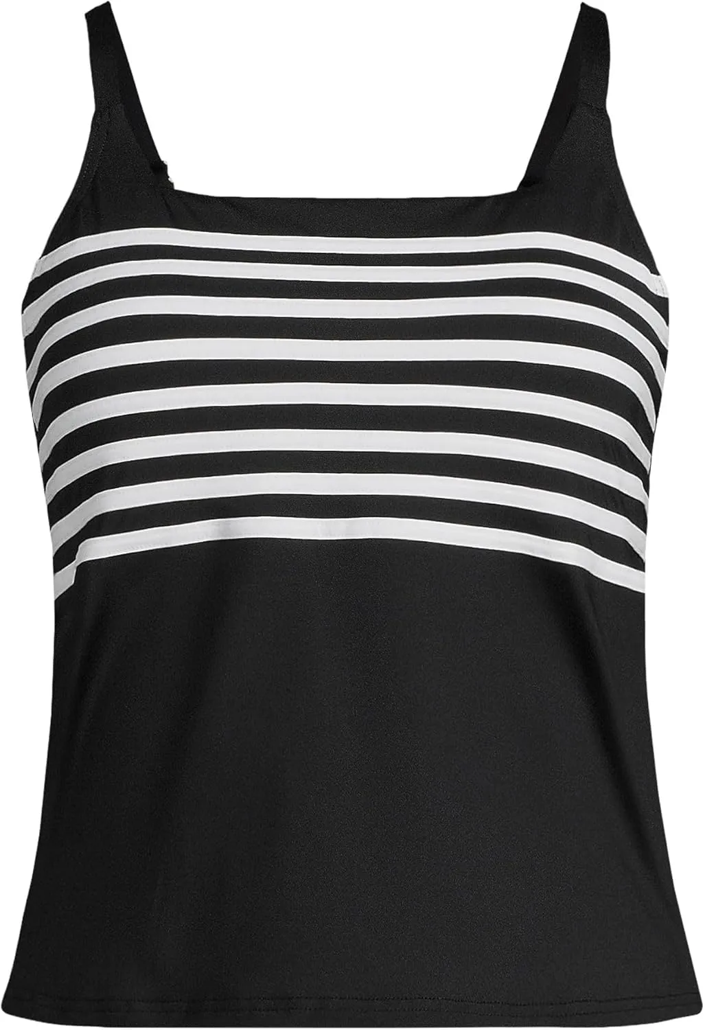 Lands' End Women's Chlorine Resistant Square Neck Tankini Swimsuit Top