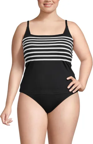 Lands' End Women's Chlorine Resistant Square Neck Tankini Swimsuit Top