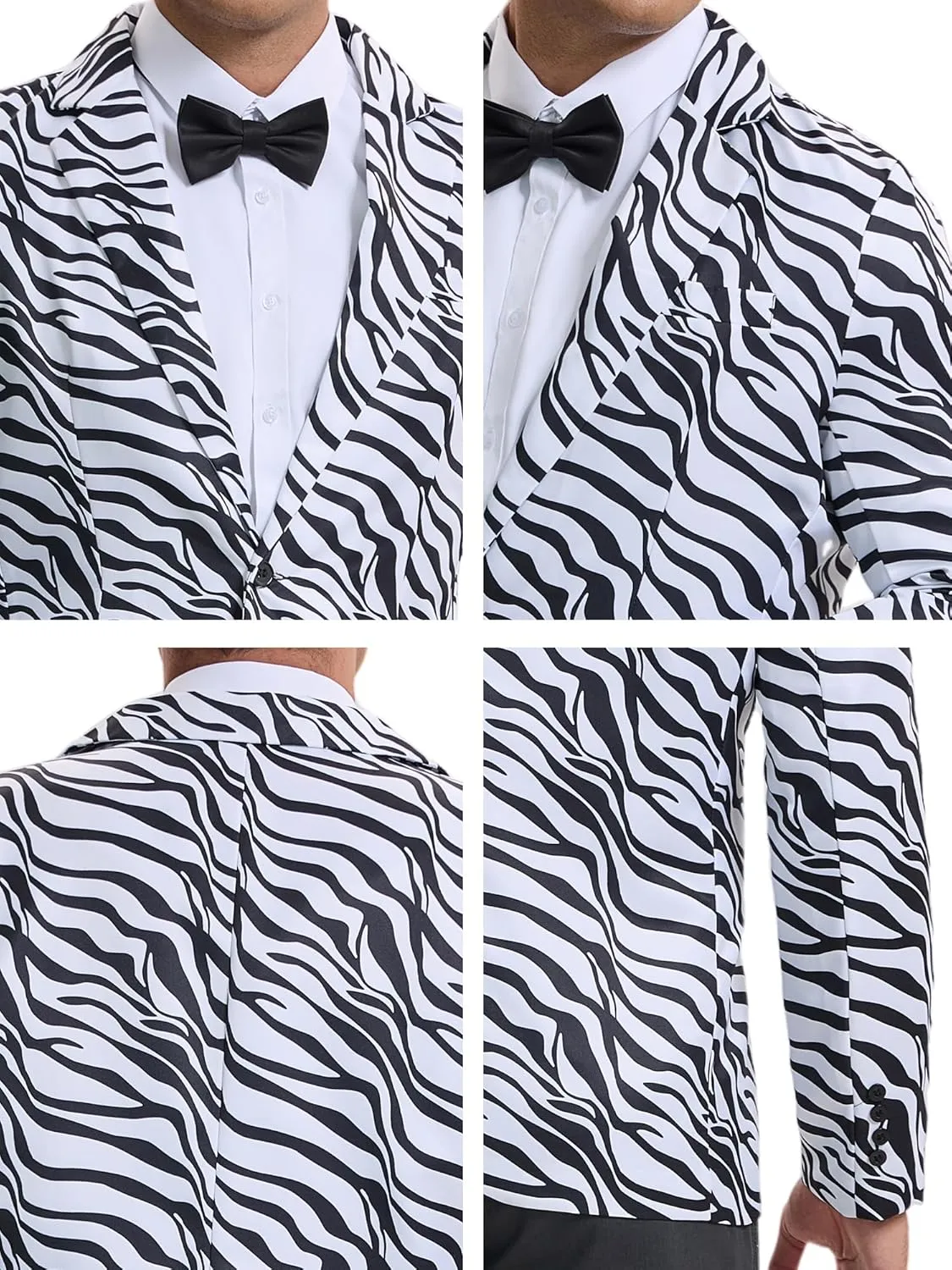 Lars Amadeus Men's Party Animal Leopard Print Blazer Notched Lapel Lightweight Sport Coat Suit Jacket