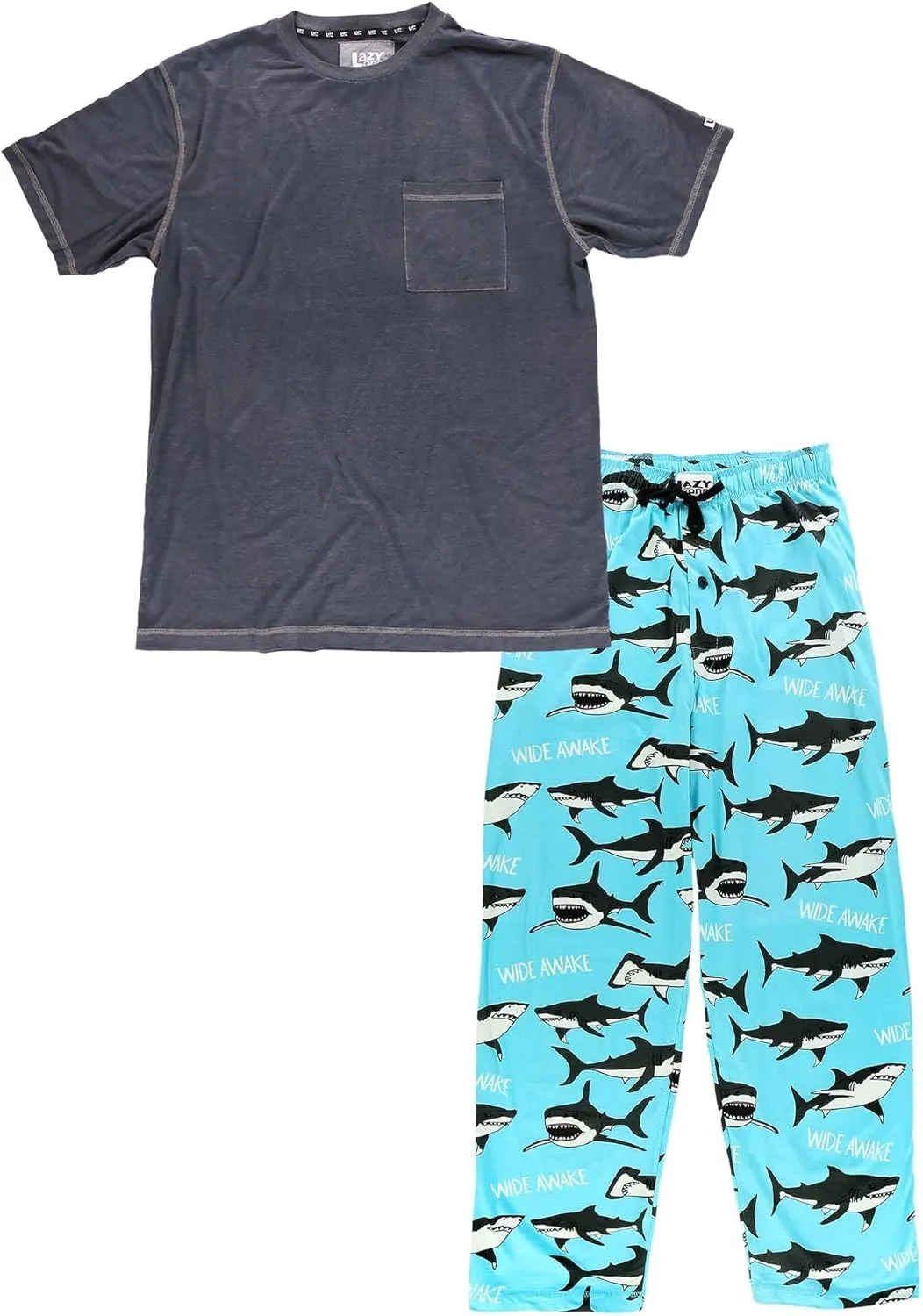 Lazy One Pajama Sets for Men, Short Sleeve Cotton Pajama Shirt and Pants with Funny Animal Prints, Comfy Pajamas for Men