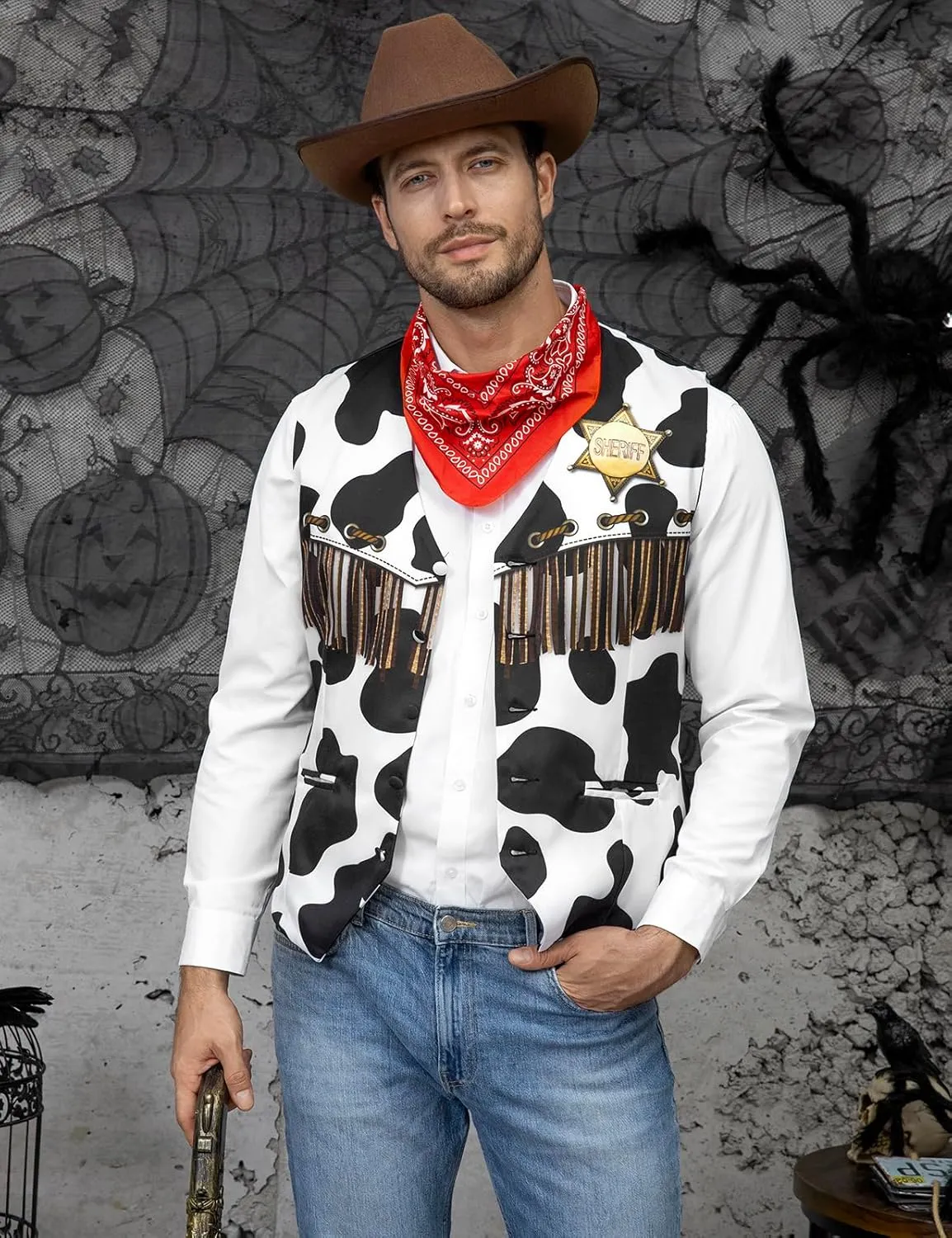 LINOCOUTON Men's Festival Suit Vest with Bow Tie
