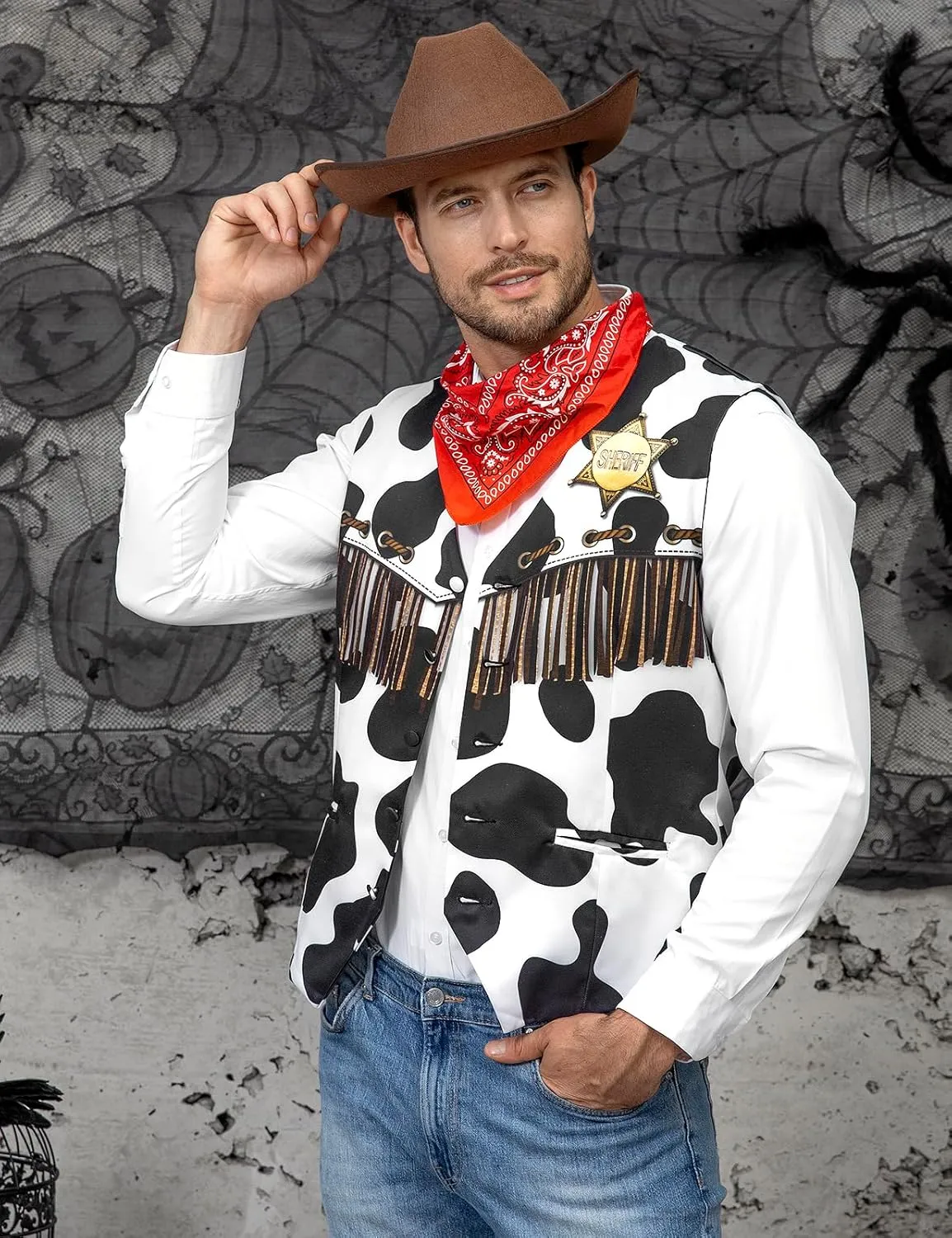 LINOCOUTON Men's Festival Suit Vest with Bow Tie