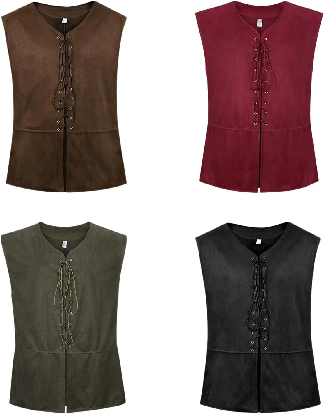 LMYOVE Men's Medieval Renaissance Vest, Steampunk Waistcoat Costume, Pirate Gothic Waistcoat