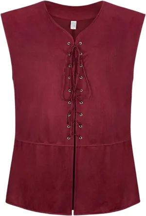LMYOVE Men's Medieval Renaissance Vest, Steampunk Waistcoat Costume, Pirate Gothic Waistcoat