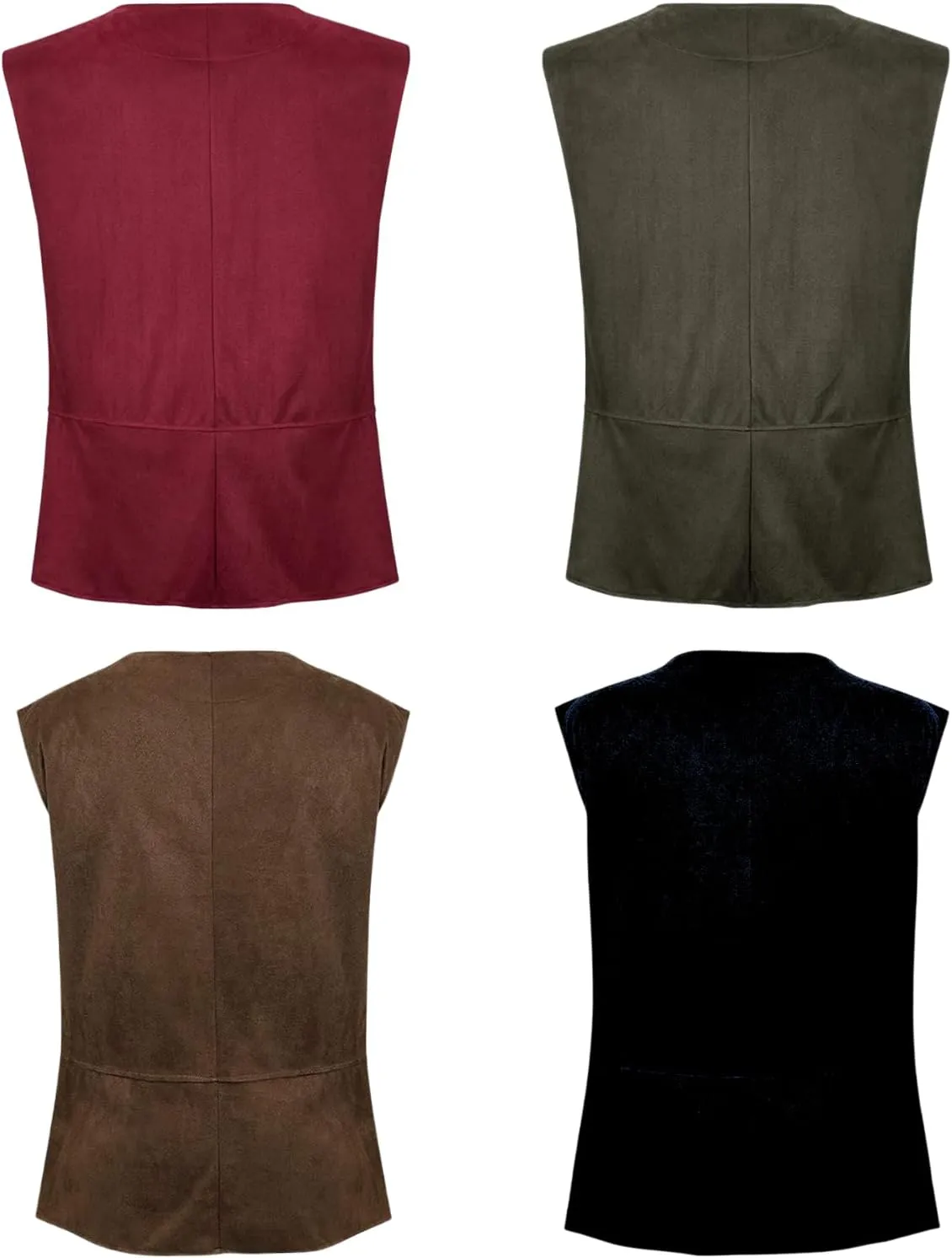 LMYOVE Men's Medieval Renaissance Vest, Steampunk Waistcoat Costume, Pirate Gothic Waistcoat