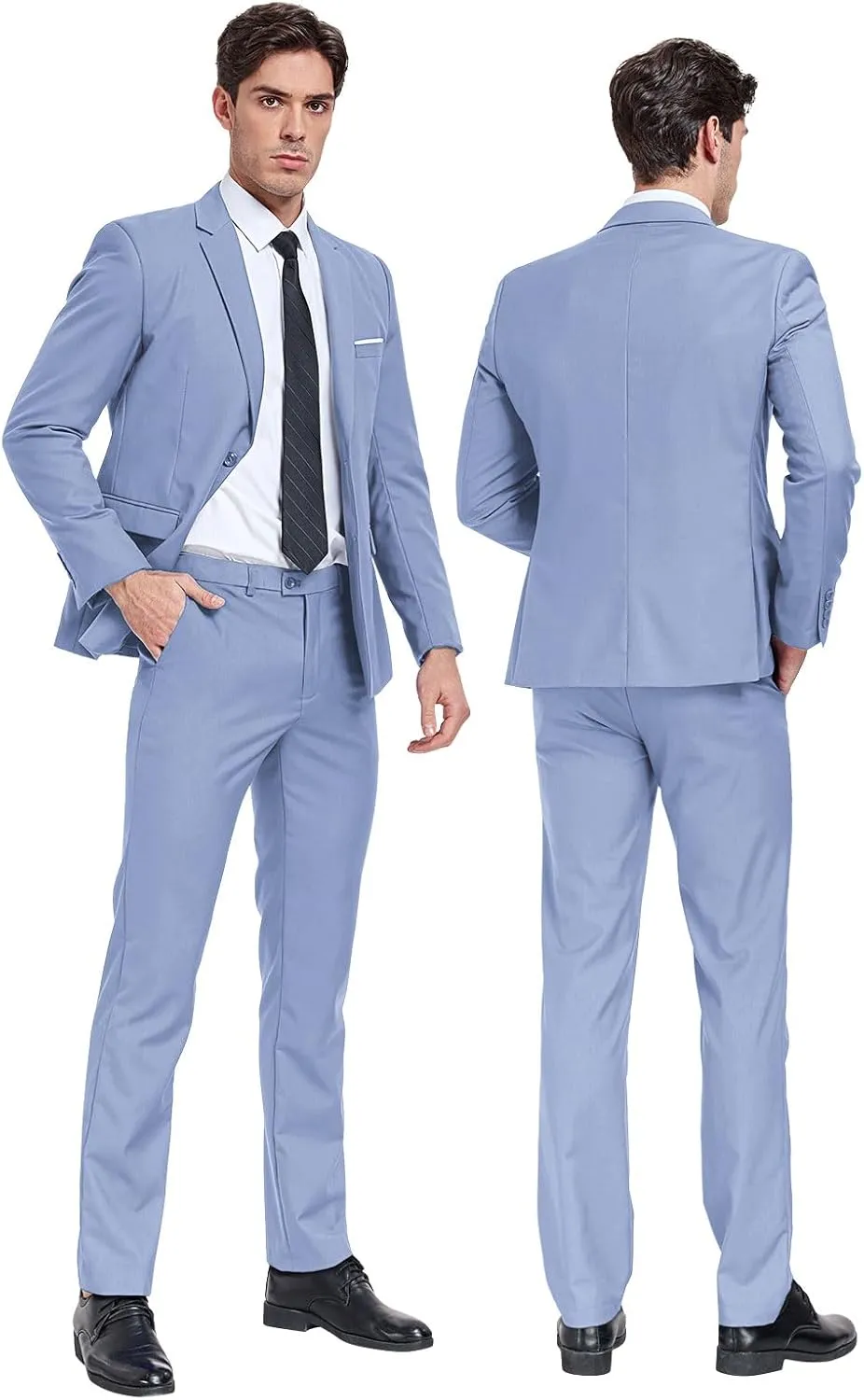 Men Suit 2 Piece Groomsmen Tuxedo Prom Blazer Slim Fit Suits Two Button Wedding Dress Jacket Pants Set with Tie