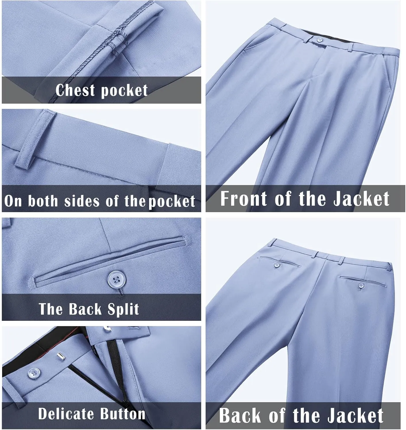 Men Suit 2 Piece Groomsmen Tuxedo Prom Blazer Slim Fit Suits Two Button Wedding Dress Jacket Pants Set with Tie