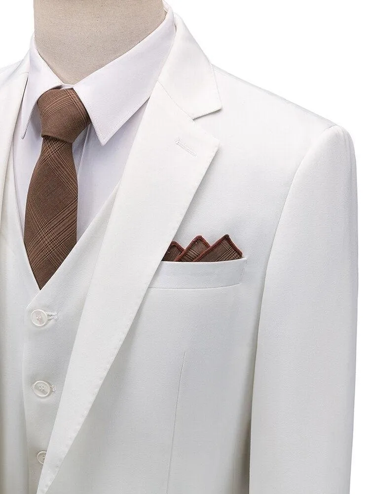 Men Suit - Marcus White Wedding 3-Piece Suit