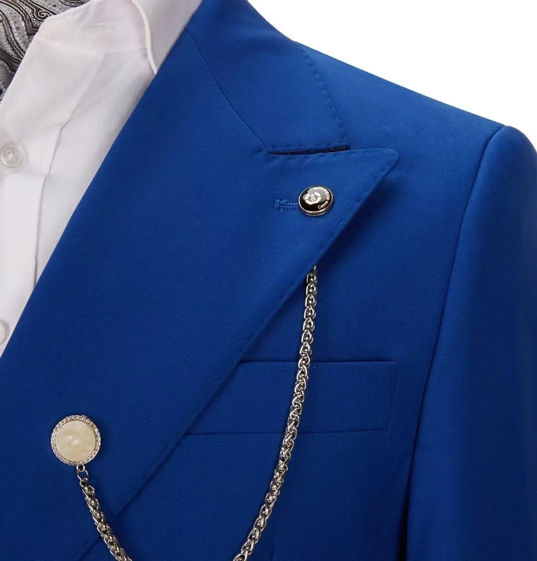 Men's 2 Piece Slim Fit Suit Double Breasted Solid Blazer Formal Jacket and Pants Set for Wedding Prom
