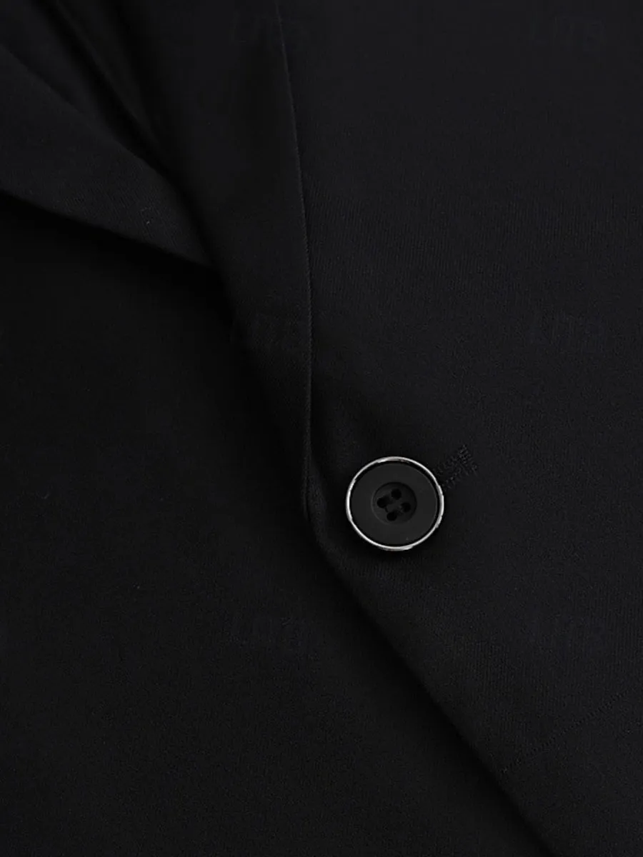 Men's Black Single Breasted Two-buttons Notched Lapel Wedding Prom Party Suits
