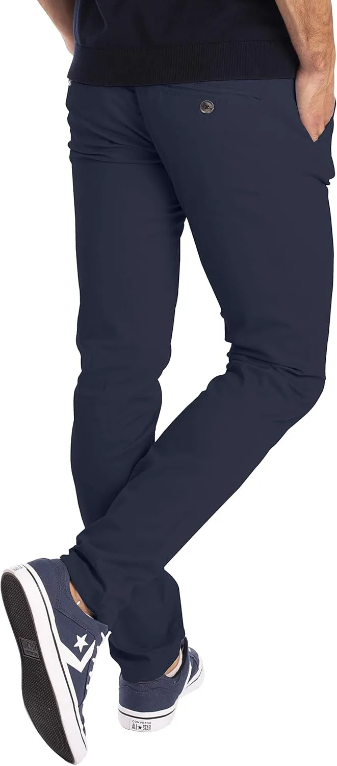Mens Chino Pants Slim Fit Casual Classic Flat Front Stretch Flex Cotton Chino Khaki Pants Sizes 30W-40W