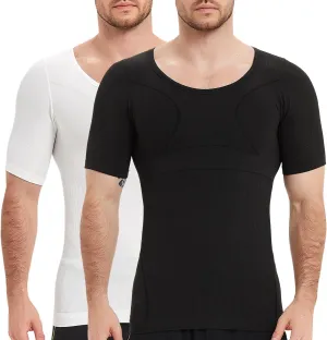 Mens Compression Shirts Short Sleeve, Gynecomastia Undershirt, Slimming Tank Top, Shapewear Vest