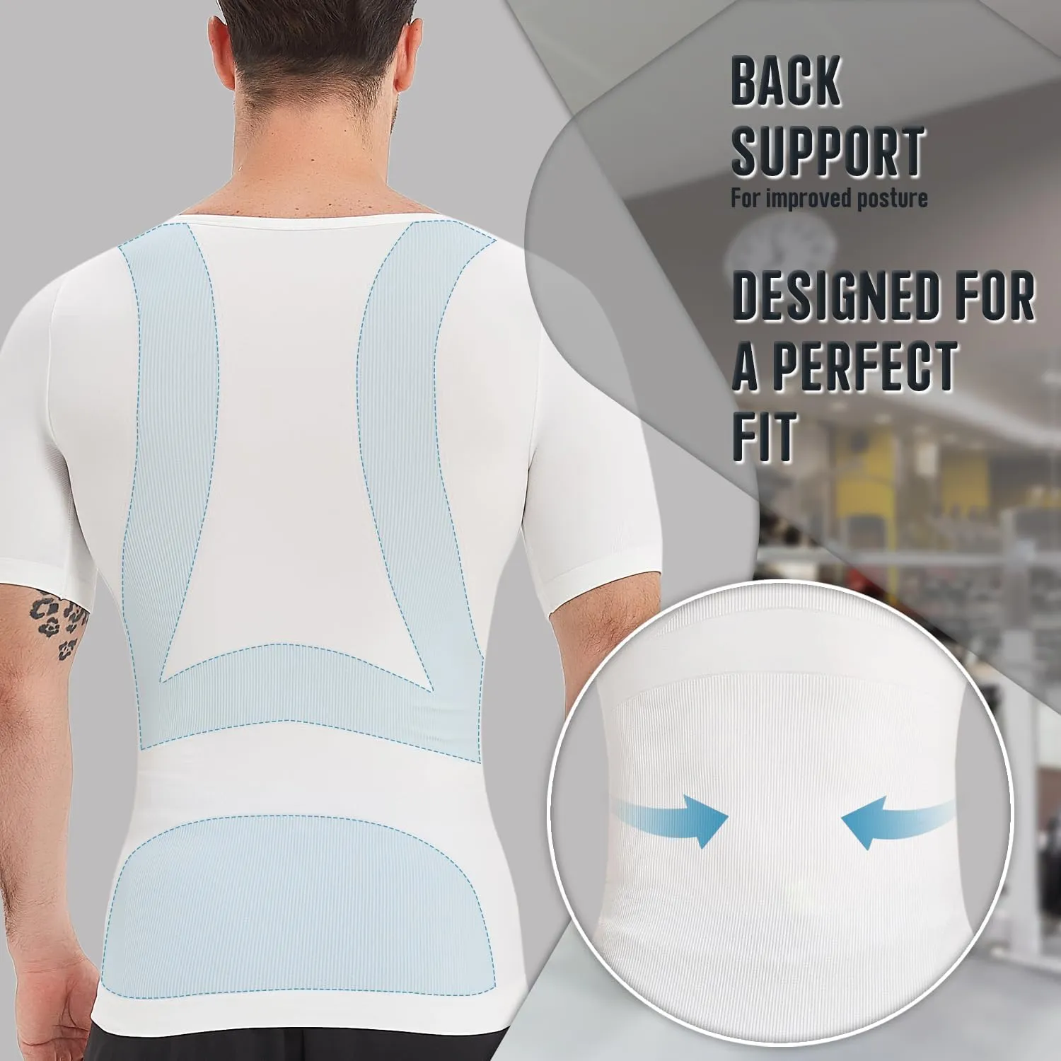 Mens Compression Shirts Short Sleeve, Gynecomastia Undershirt, Slimming Tank Top, Shapewear Vest