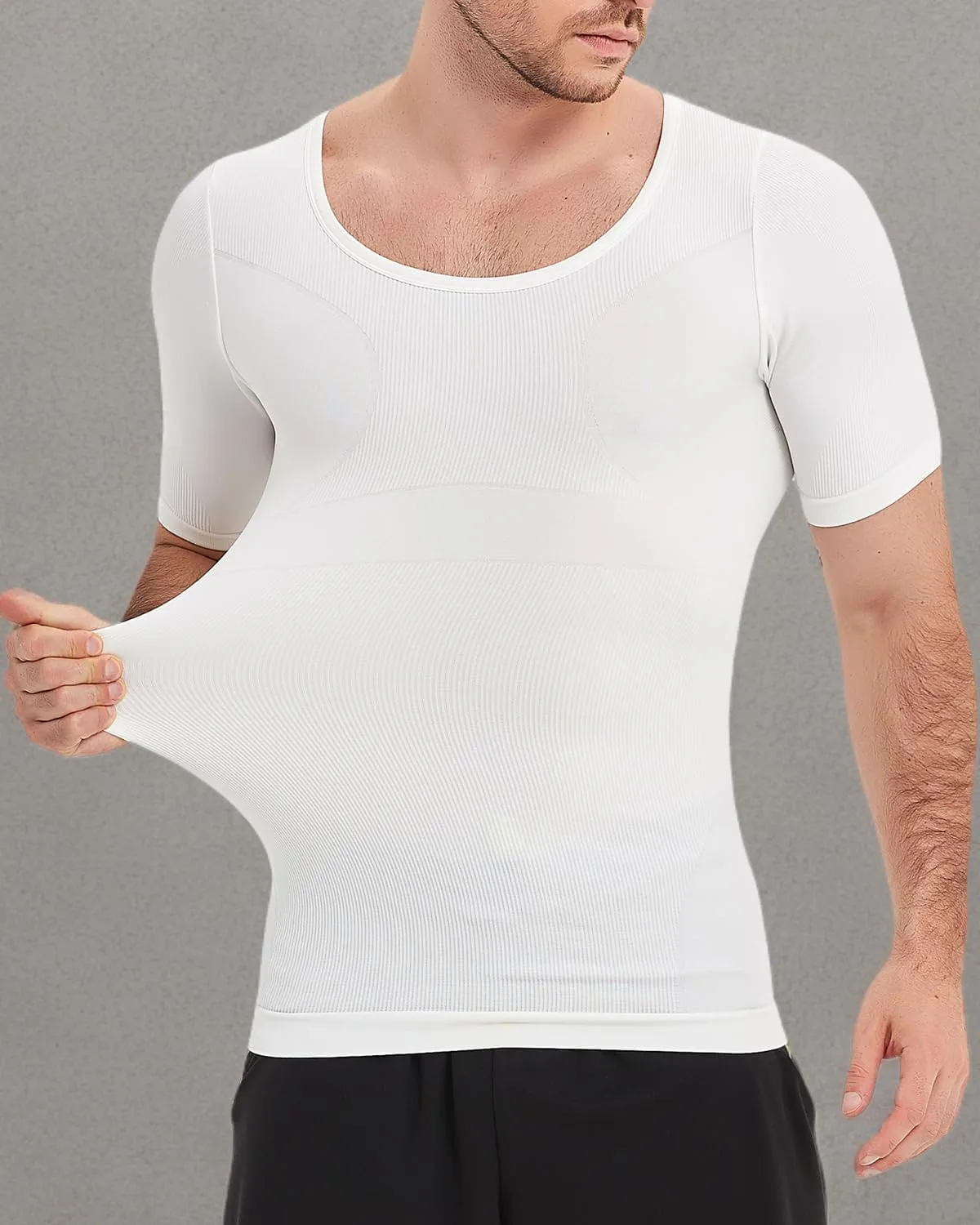 Mens Compression Shirts Short Sleeve, Gynecomastia Undershirt, Slimming Tank Top, Shapewear Vest