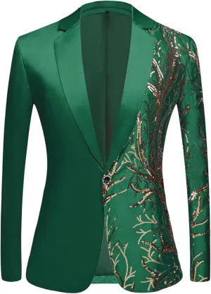 Mens Dinner Tux Dress Blazer Wedding Gold Sequin Suit Jacket Sport Coat Party Prom Jacket Vest Pants Set