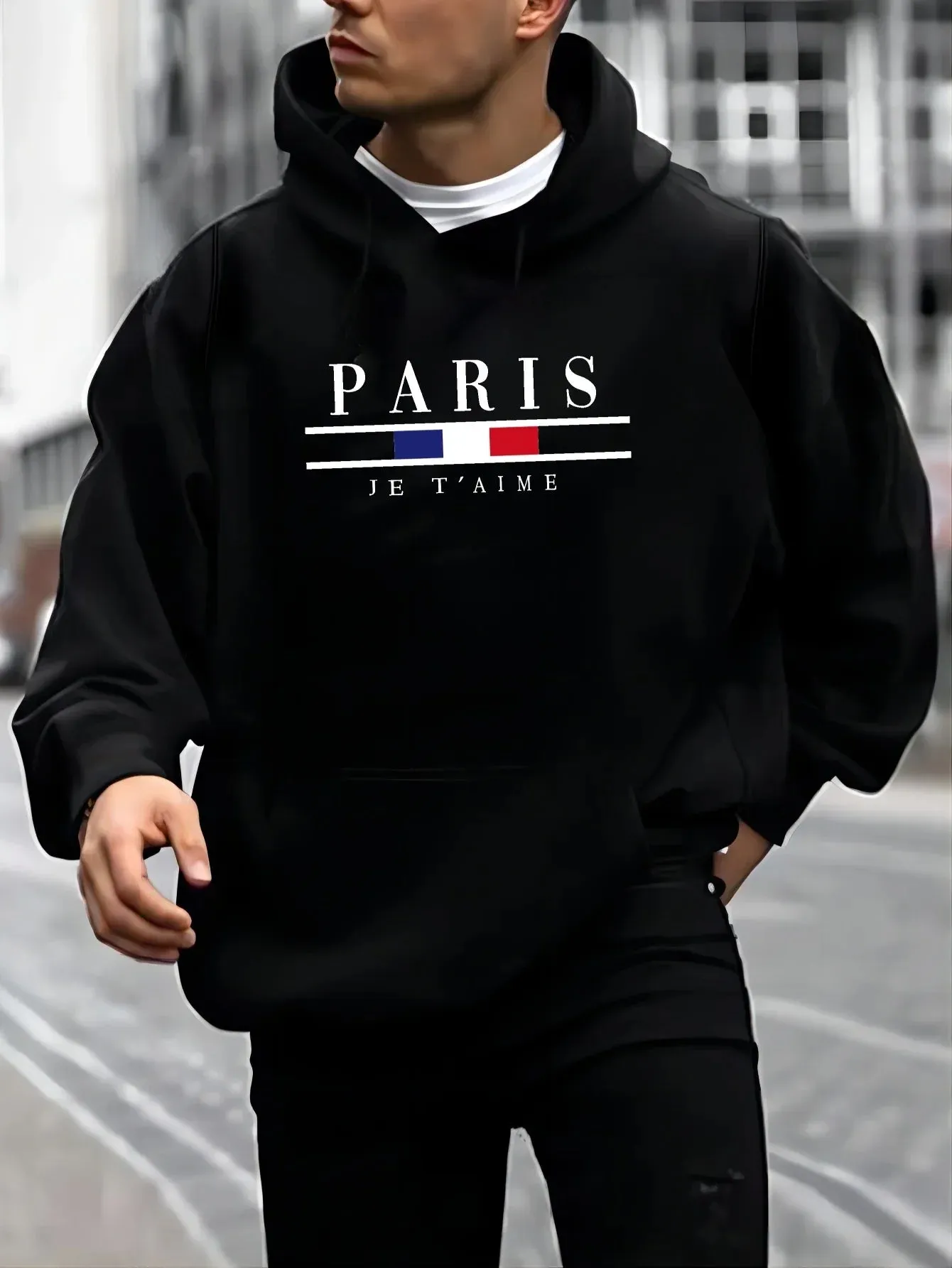 Men's Fashion Hoodie - Casual Street Style Long Sleeve Fleece Sweatshirt with Kangaroo Pocket for Autumn & Winter