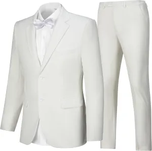 Mens Suits Slim Fit Prom Homecoming Suit for Men Wedding Business Tux Outfit 2 Piece Suit Jacket Blazer Pants Set
