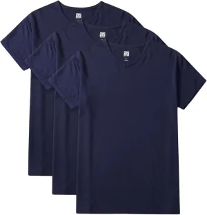 Men's V-Neck Undershirts, Ultra-Soft, Lightweight, Breathable, 3 Pack, Multicolor