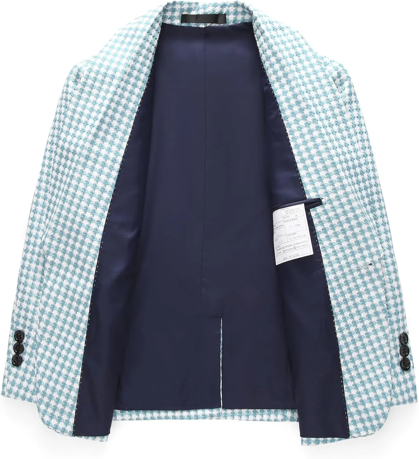 MOGU Boys 3-Piece Houndstooth Tuxedo Suit Set - Slim Fit Shawl Lapel Outfit Blazer Vest Pants Kids' Weddings Ring Bearer