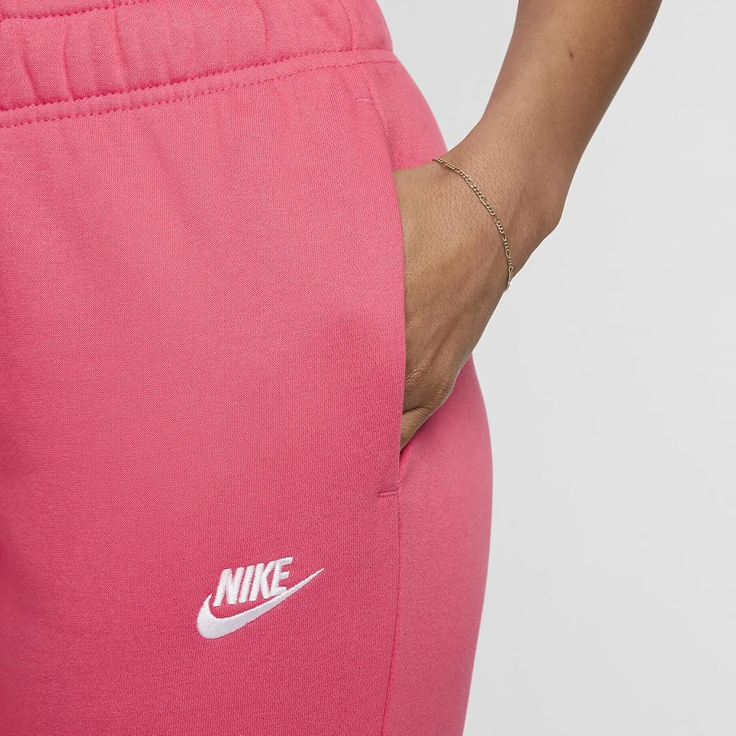 Nike Sportswear Club Fleece Women's Mid-Rise Joggers (DQ5191-629, Aster Pink/White)