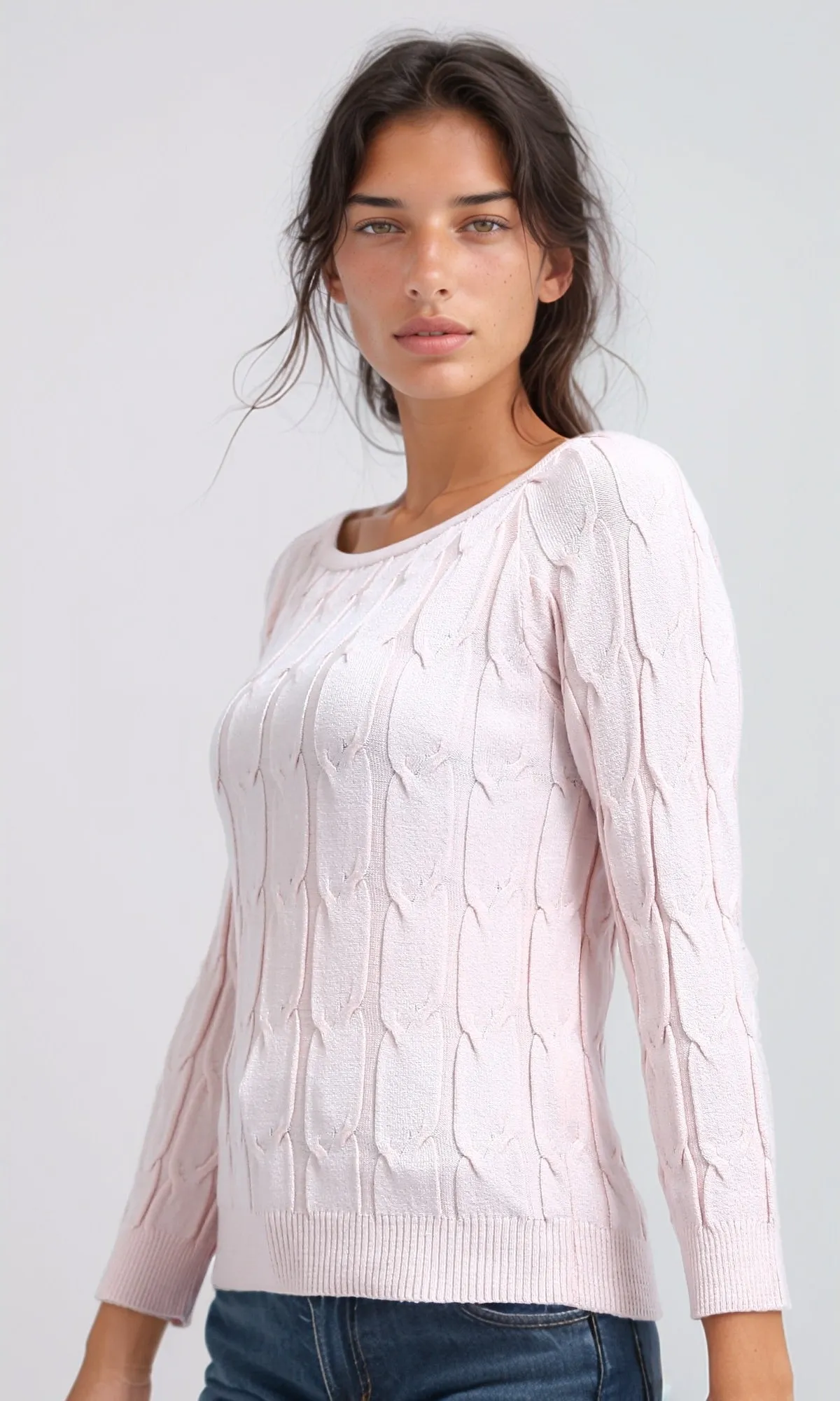 O198495 - Square Neck Winter Pullover - Rose