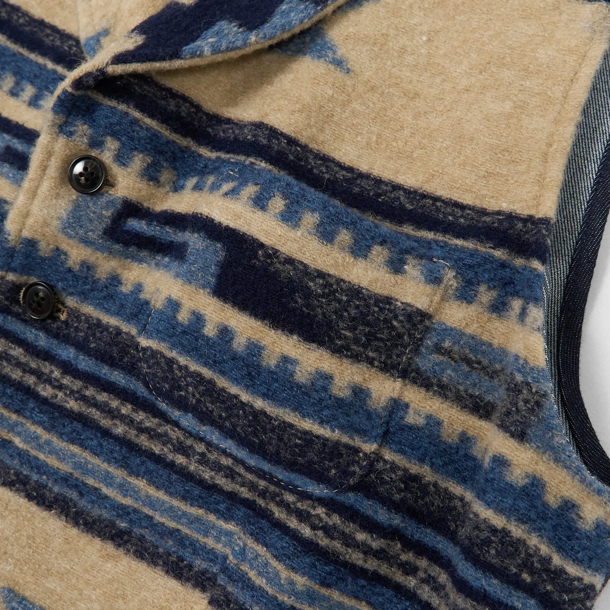 Ocean Surplus Southwestern Jacquard Woven Wool  Blend Vest