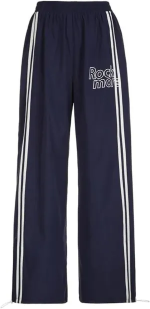 OCUH Track Pants - Women's Baggy Cargo Pants, Y2K Style, High Waist, Loose Trousers (Black, M, Medium)