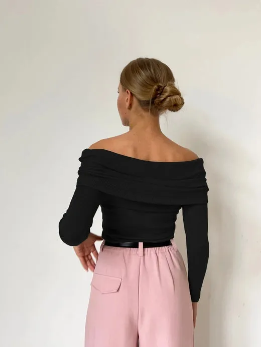 Off the shoulder knit top