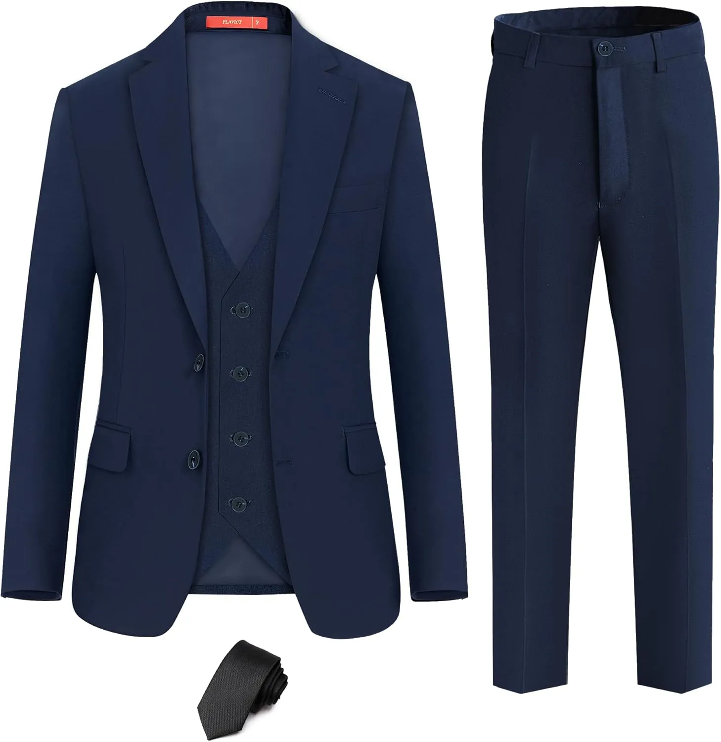 Plavict Boys Formal Suit Slim Fit for Boys Wedding Ring Bearer Outfit with Adjustable Waist