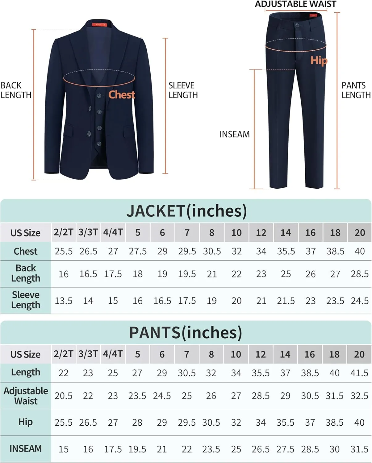 Plavict Boys Formal Suit Slim Fit for Boys Wedding Ring Bearer Outfit with Adjustable Waist