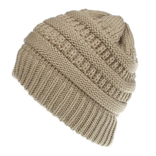 Ponytail Beanie Hat High Bun Ponytail Beanie