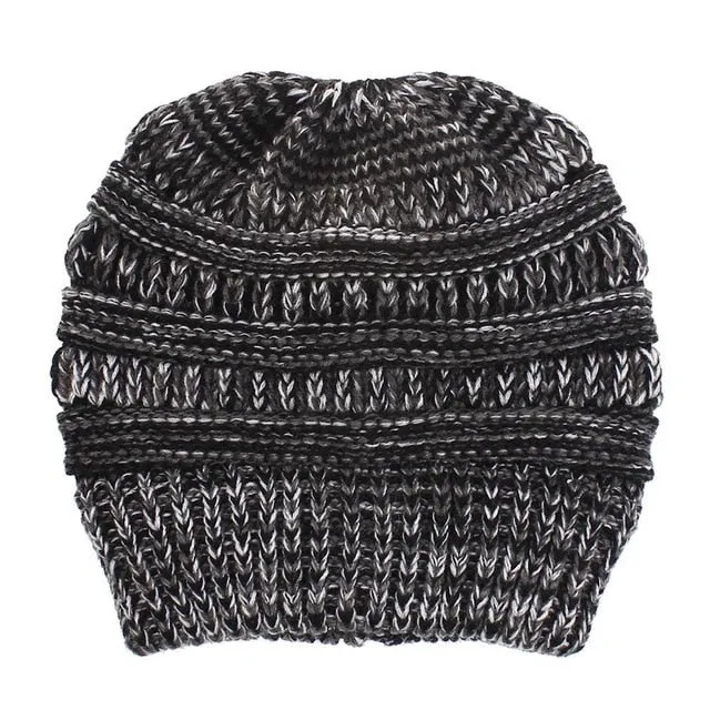 Ponytail Beanie Hat High Bun Ponytail Beanie