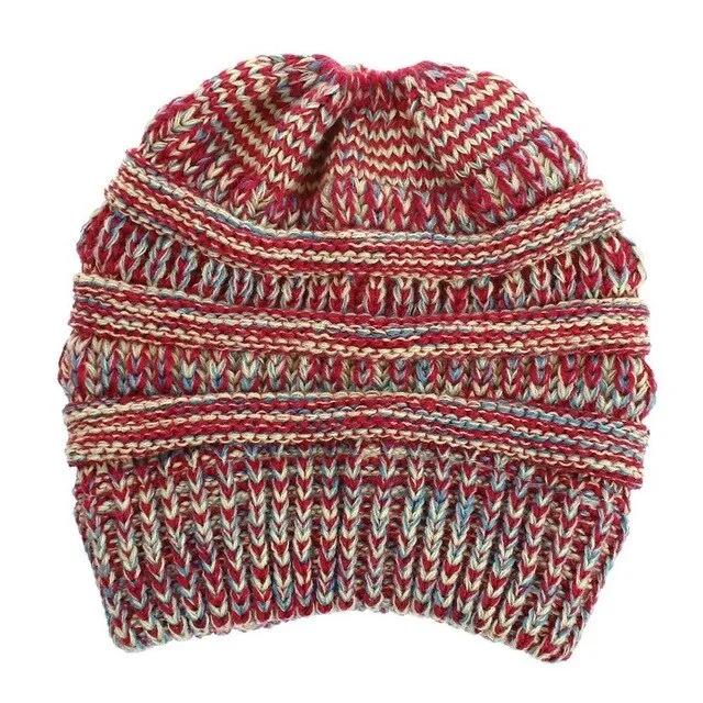 Ponytail Beanie Hat High Bun Ponytail Beanie