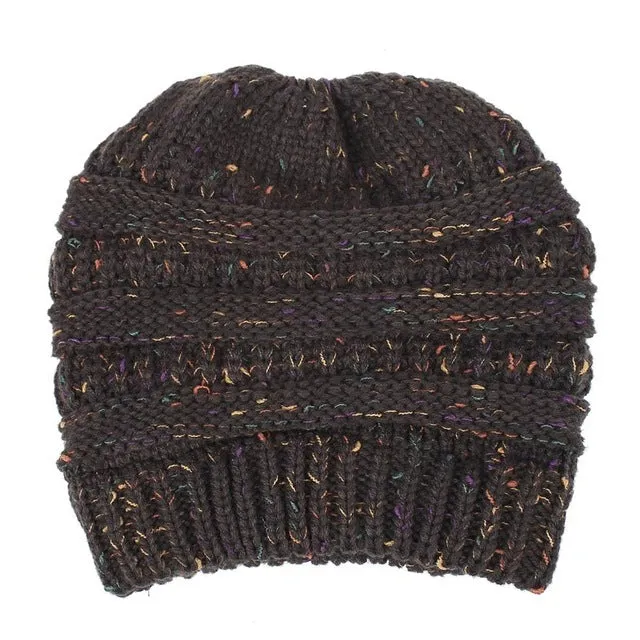 Ponytail Beanie Hat High Bun Ponytail Beanie