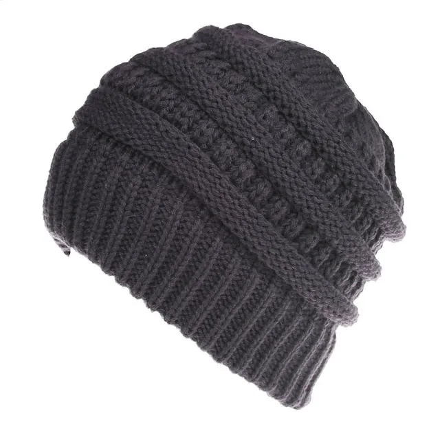 Ponytail Beanie Hat High Bun Ponytail Beanie