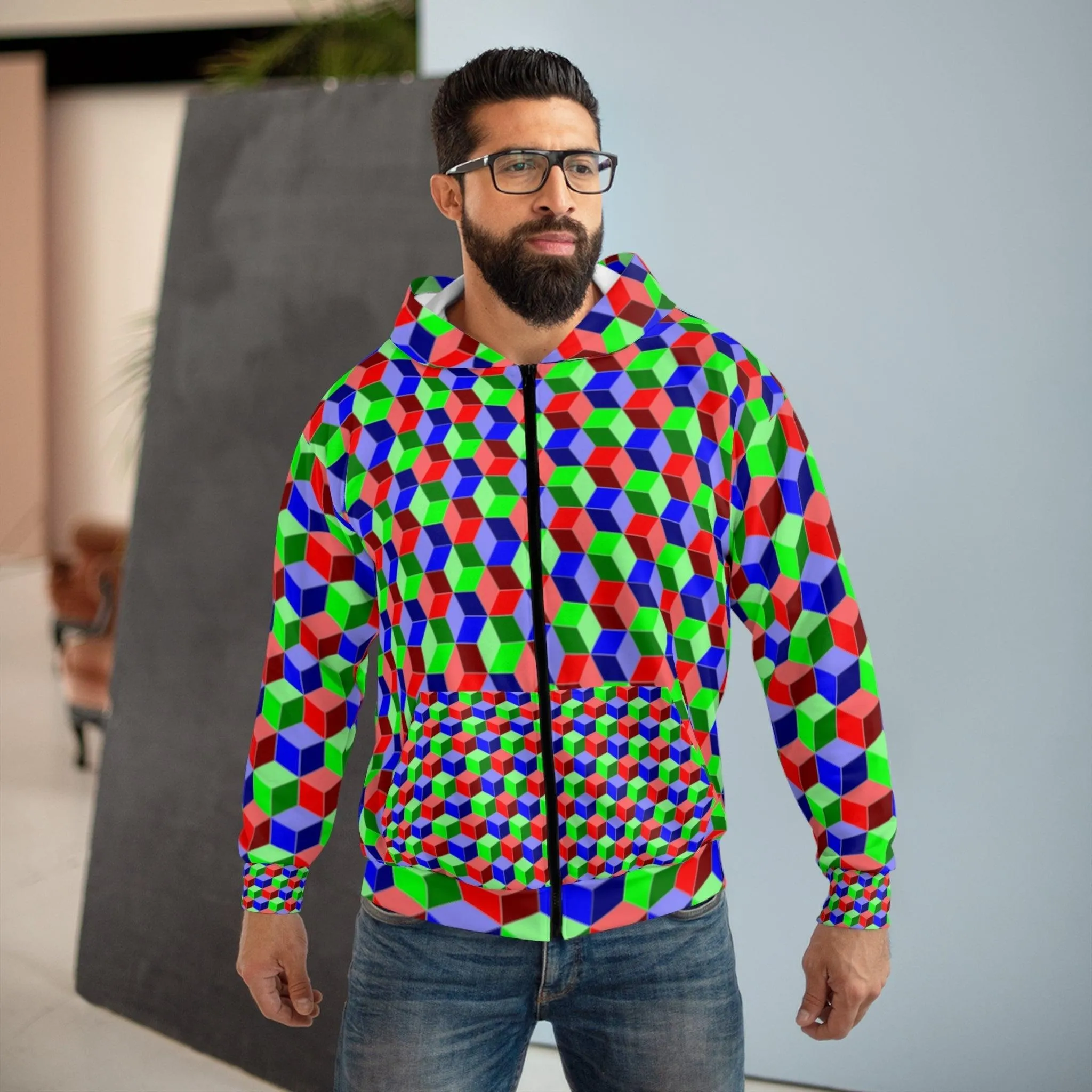 Qubed Unisex Zip Hoodie